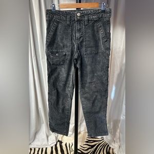Distressed Blk Corduroy Utility Pants Size 4